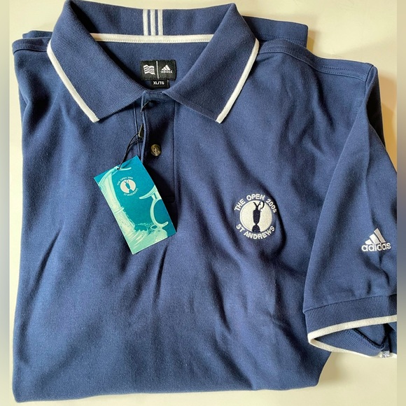 adidas Shirts Vintage The Open 205 St Andrews Golf Shirt Xl Navy Blue Poshmark